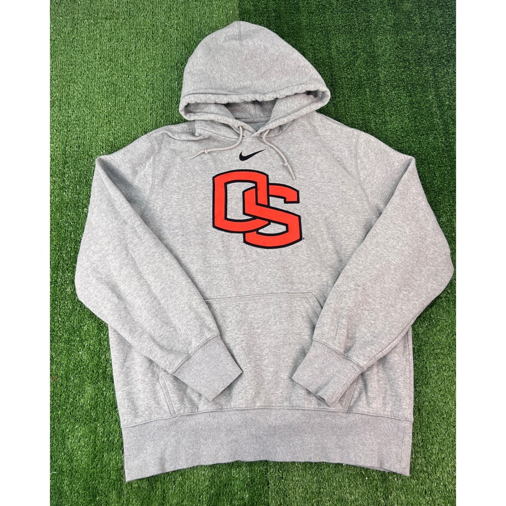 Nike Mens XL Gray Oregon State Beavers Pullover Hoodie Sweatshirt Athletic Wear